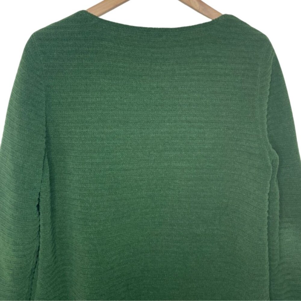 J. JILL | Women's Emerald Green Cozy Relaxed Chenille Crewneck Sweater | Size M - Picture 7 of 12